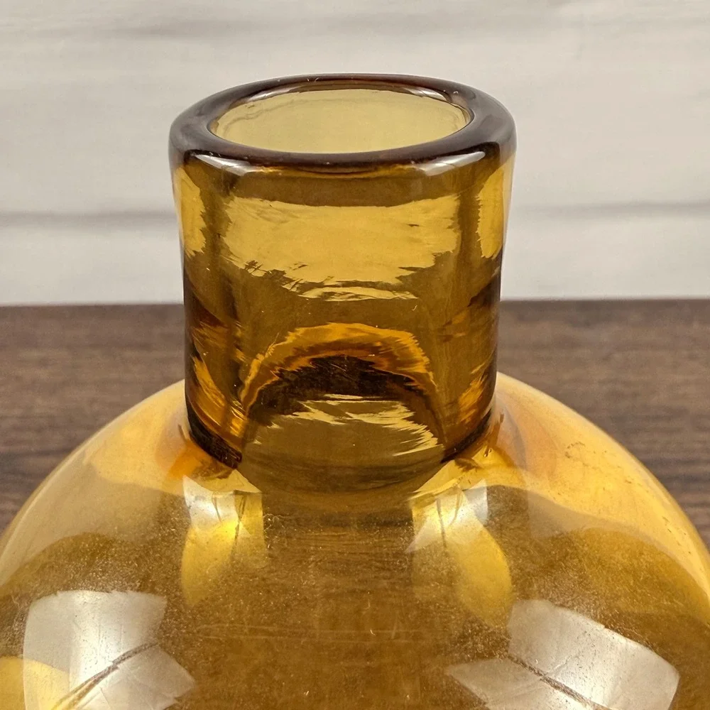 Blenko 6424 Wheat Glass Bottle Vase Mid Century Modern Hand Blown 5.5